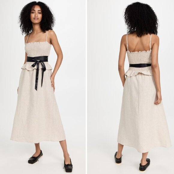 Reformation Dresses & Skirts - Reformation Miles Linen Dress Size Small Oatmeal